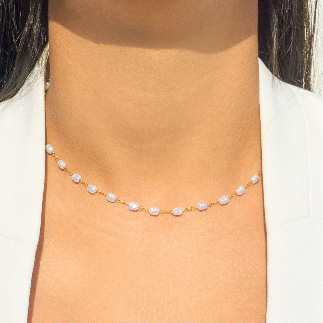 Mini Beaded Pearl Necklace