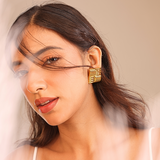 Geometric square studs