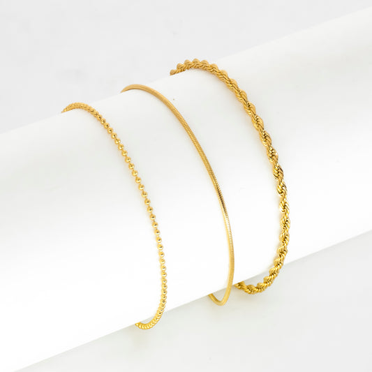 Gold Plated Trinity Chain Bracelet
