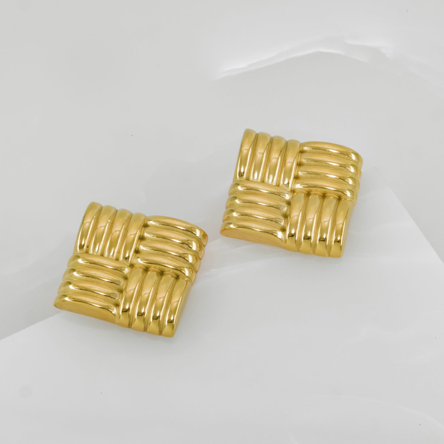 Geometric square studs
