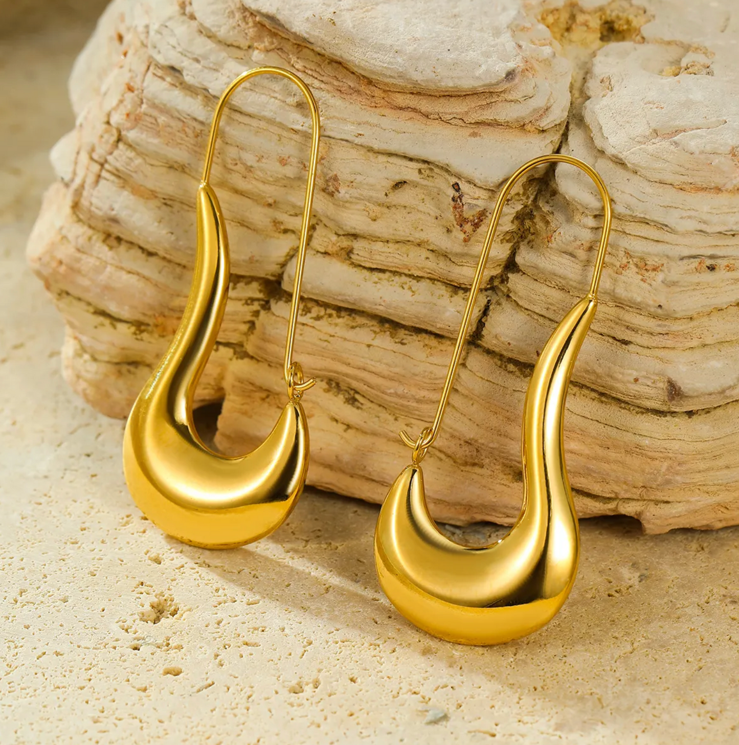 Gold Plated Irregular Hoops