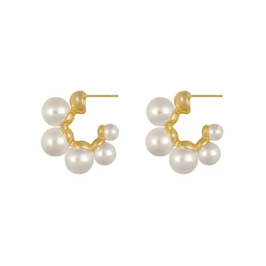 Gold Plated Small Pearl Earrings