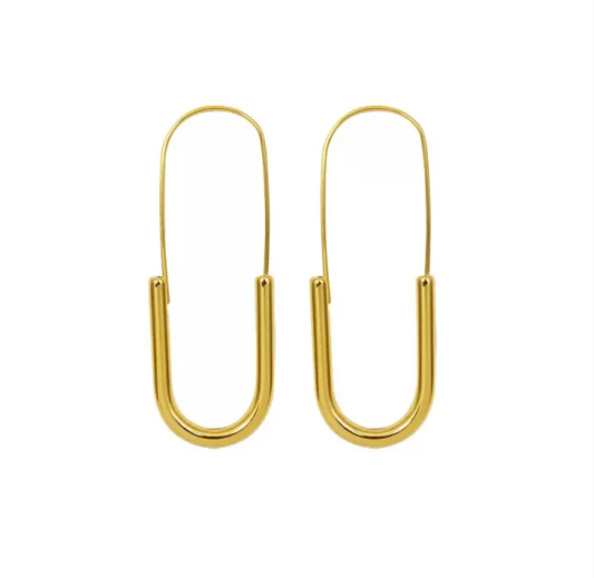 Gold Plated PaperClip Earrings