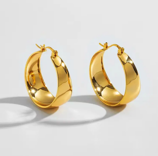 Gold Plated Plain Hoops
