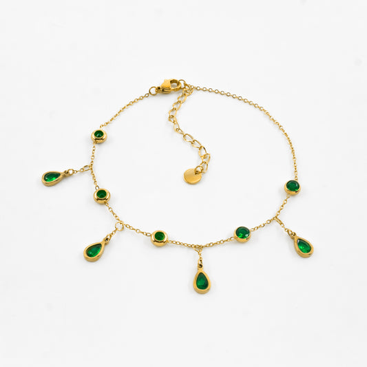 Green Tinkle Toes Anklet
