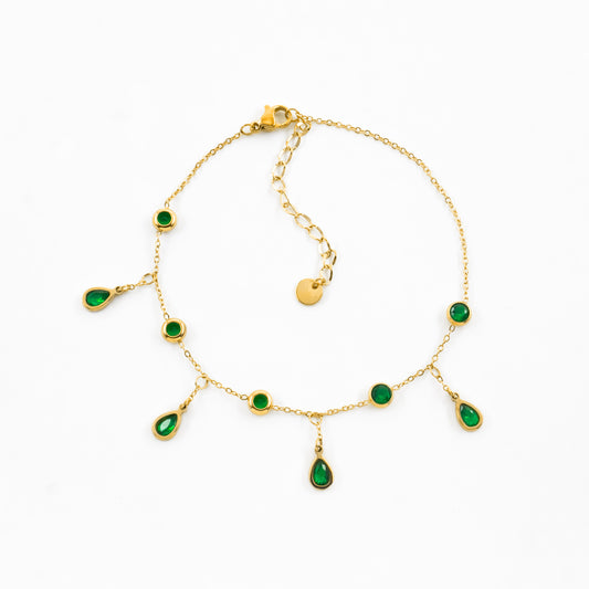 Green Tinkle Toes Anklet