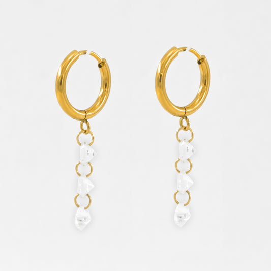 Gold Plated Crystal Cubic Earrings