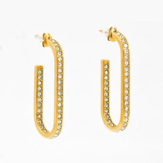 Gold Plated U Shaped Luxe Earrings