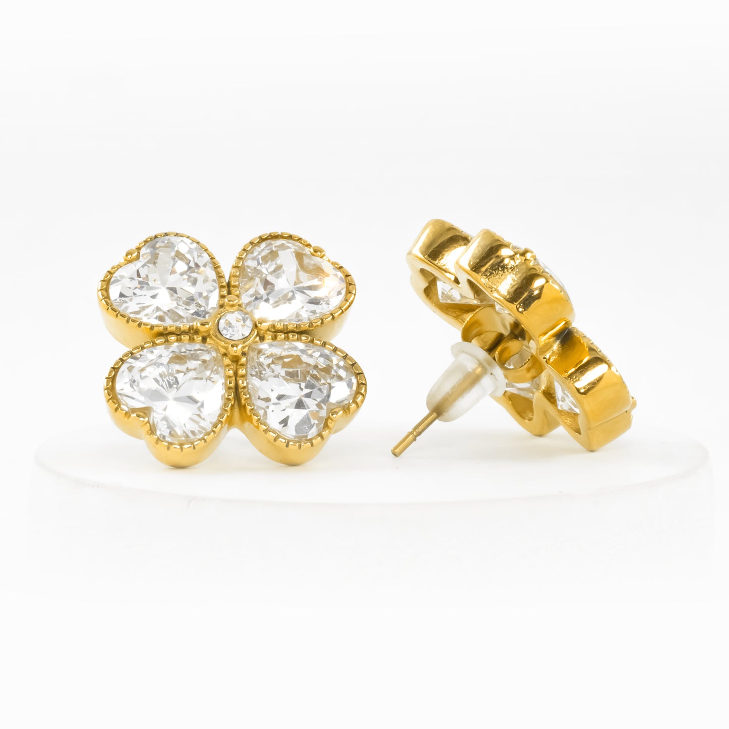 Gold Plated Regal Flower Studs
