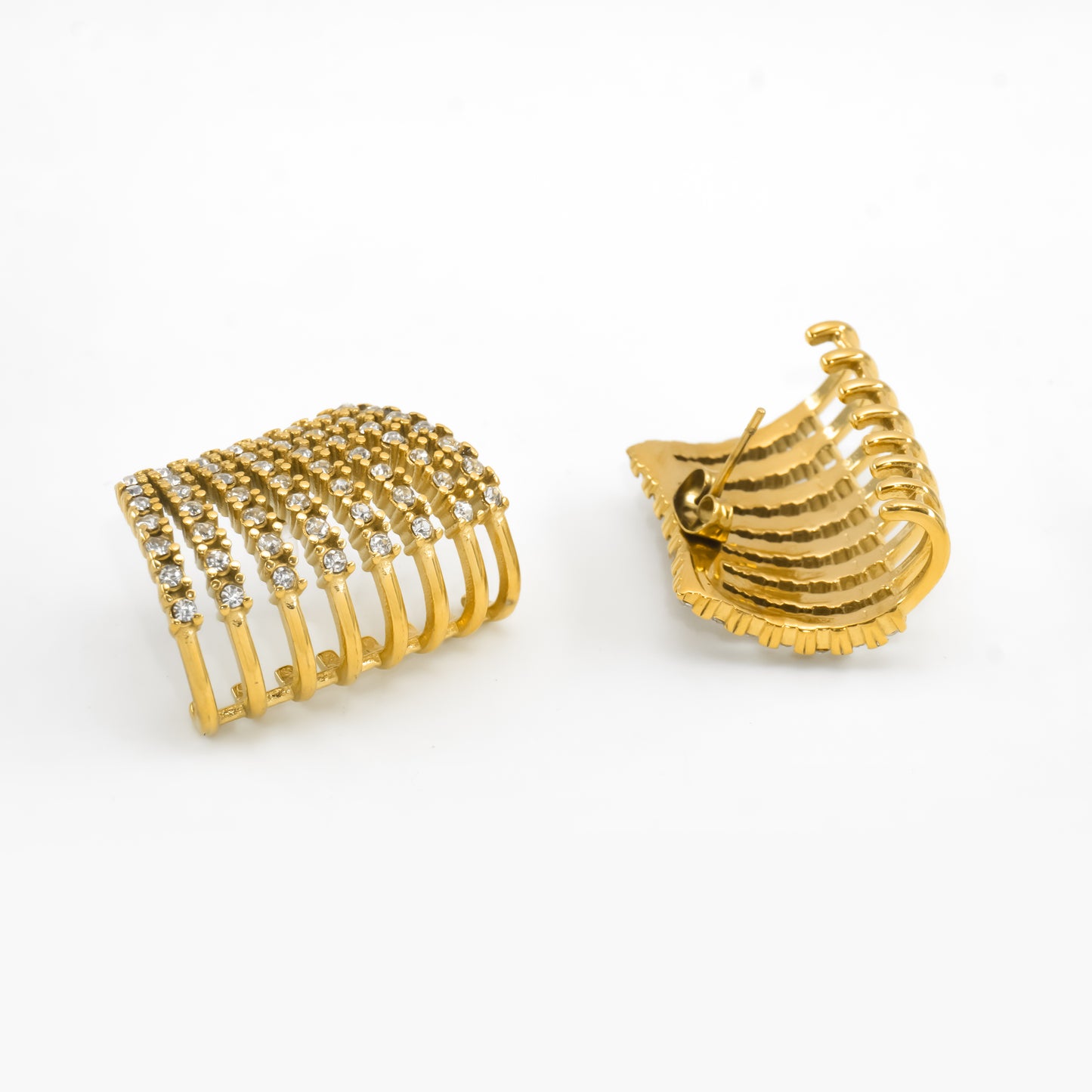 Gold Plated Zircon Stud Earrings