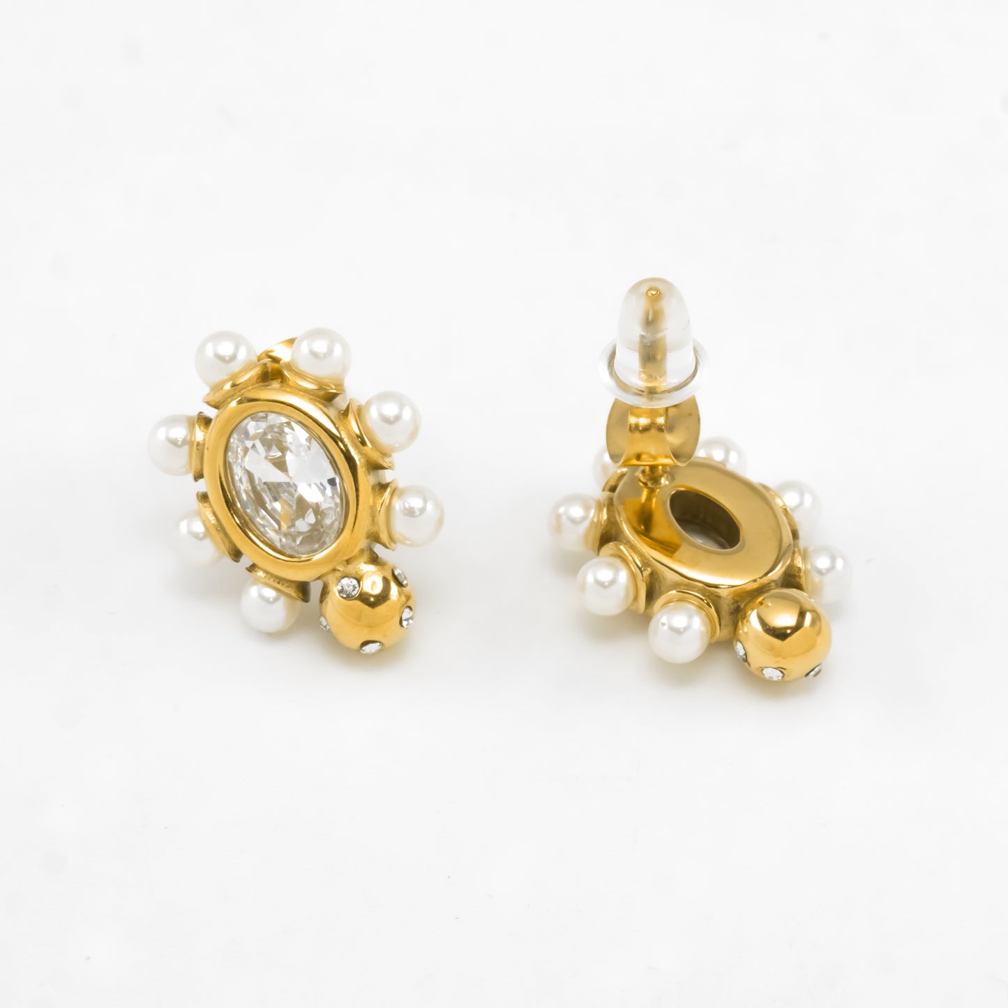 Gold Plated Vintage Halo Studs