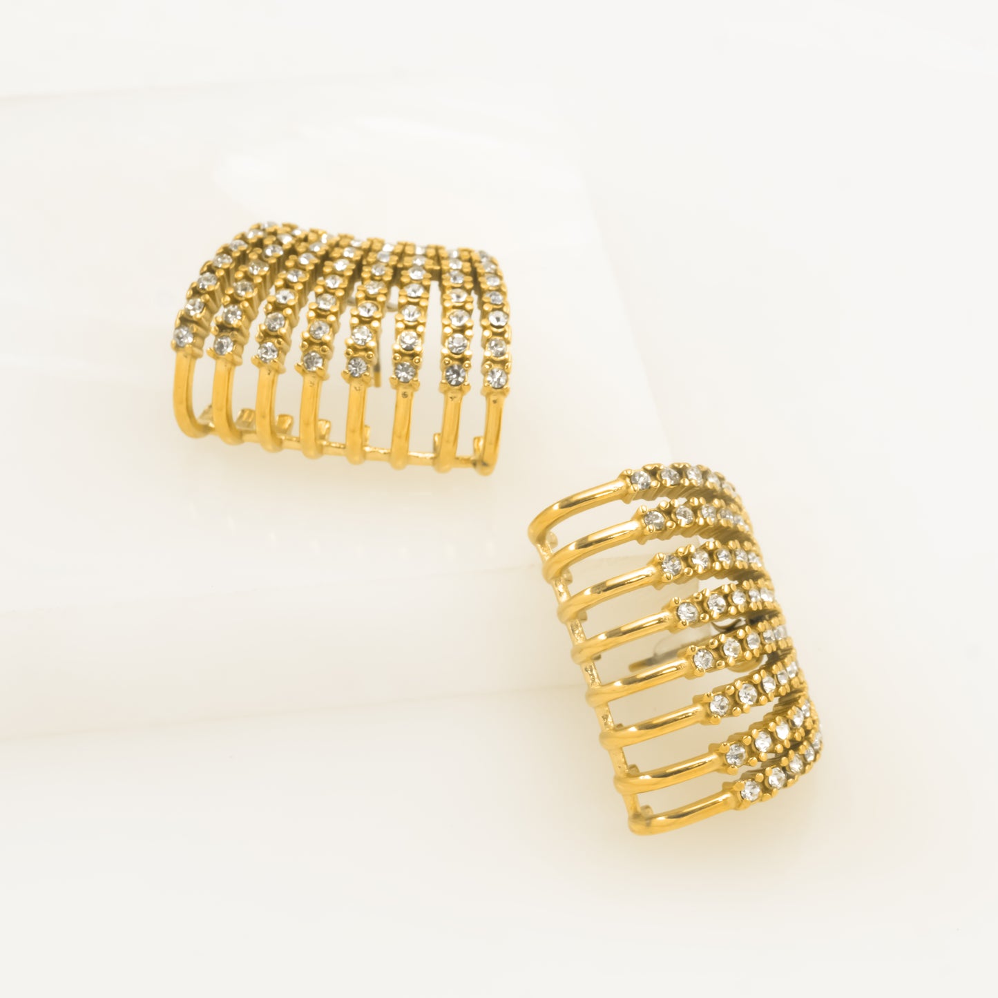Gold Plated Zircon Stud Earrings