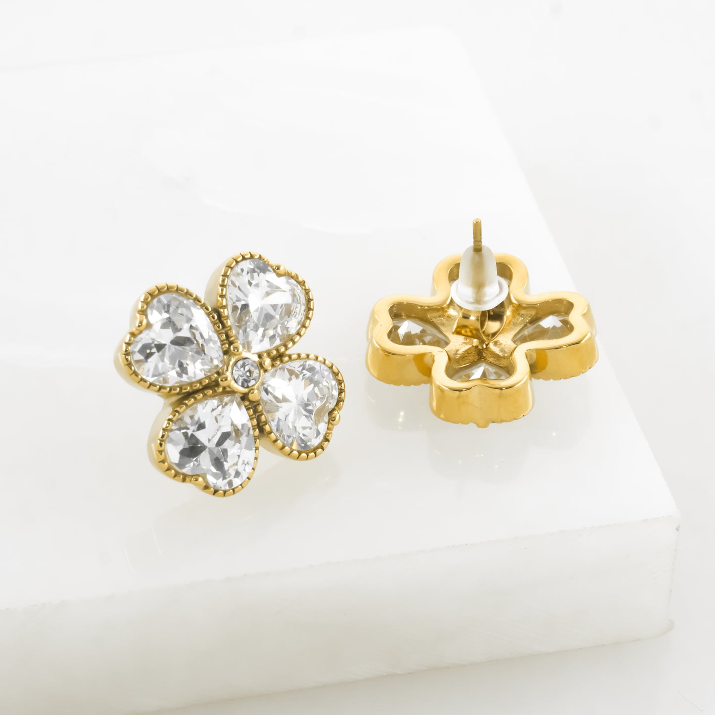 Gold Plated Regal Flower Studs