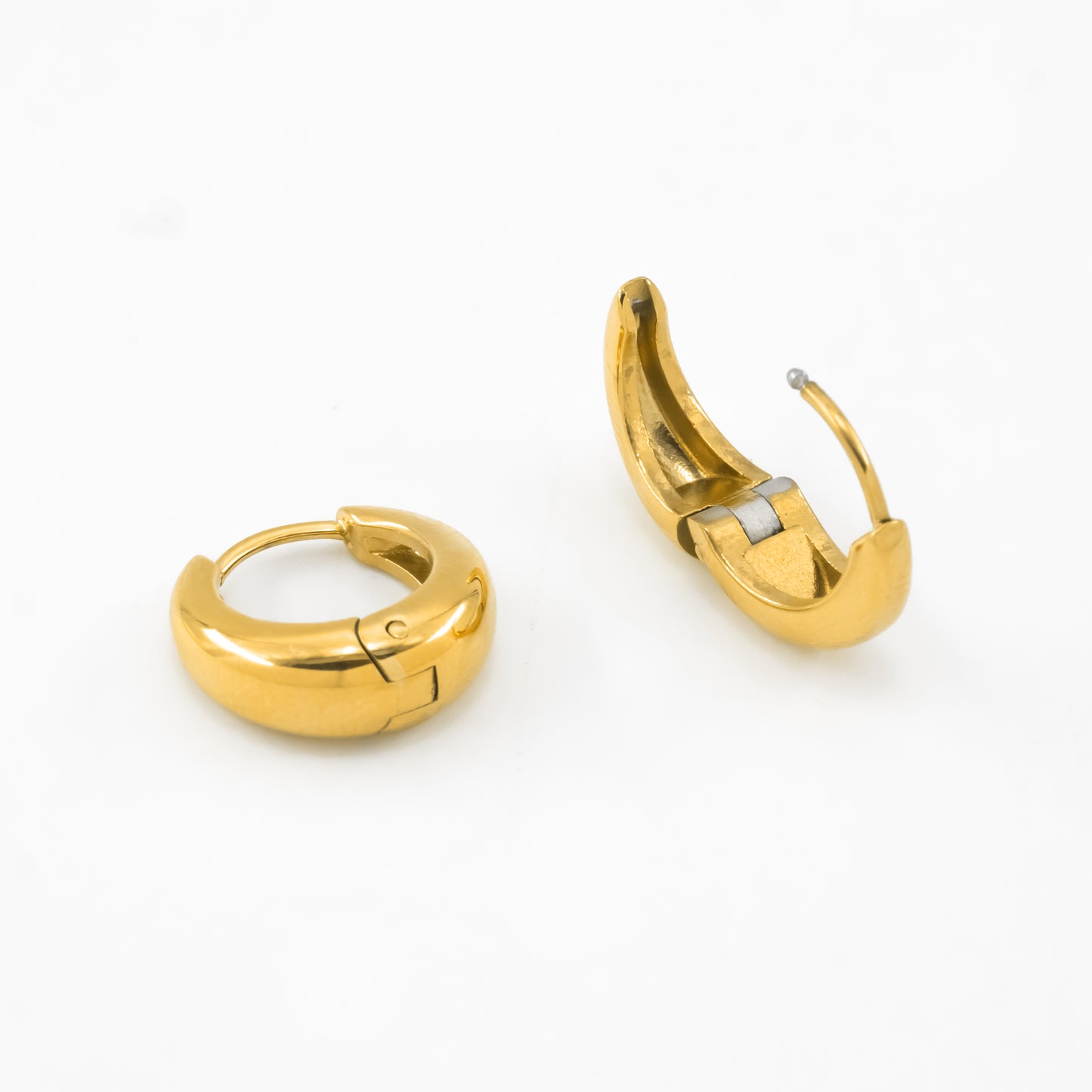 Gold Huggie Hoop Earring Set