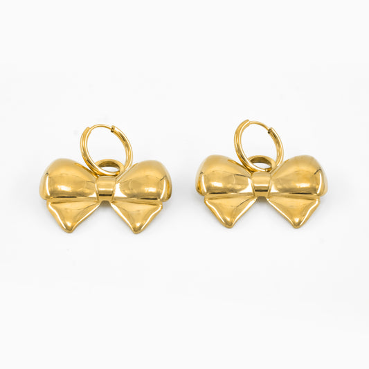 Gold Plated Bow Earrings