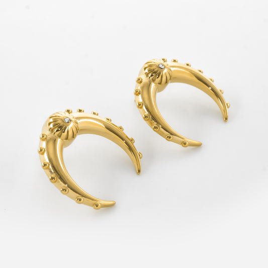 Gold Plated Crescent Earrings