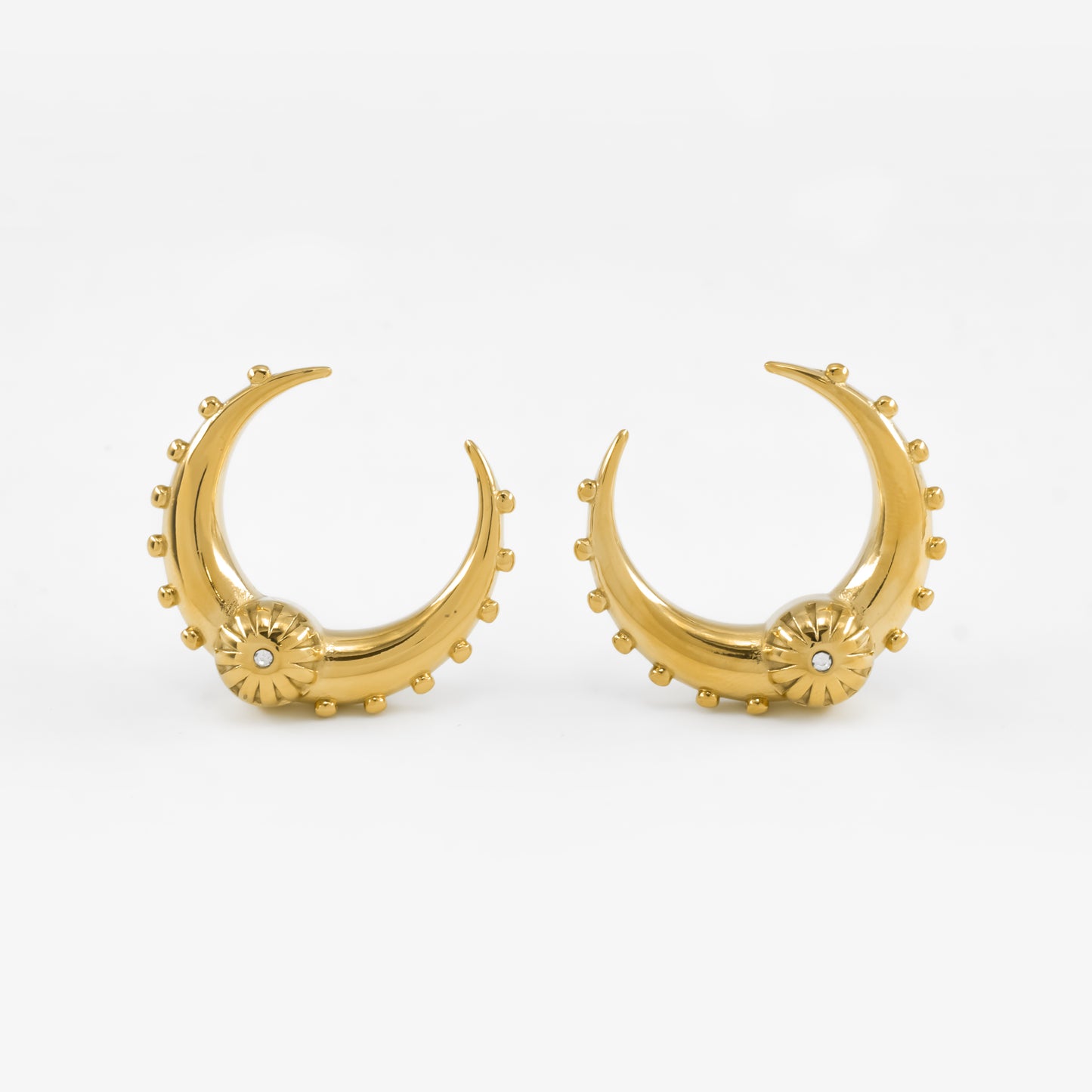 Gold Plated Crescent Earrings