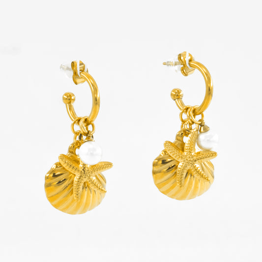 Pearl & Shell Drop Earrings