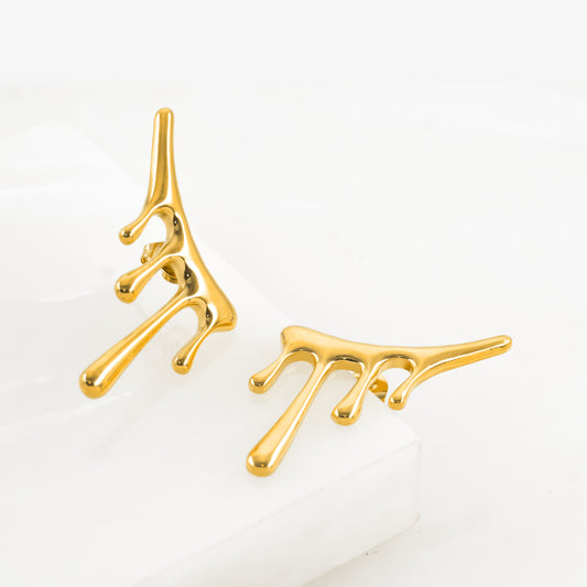 Gold Plated Lava Drop Earrings