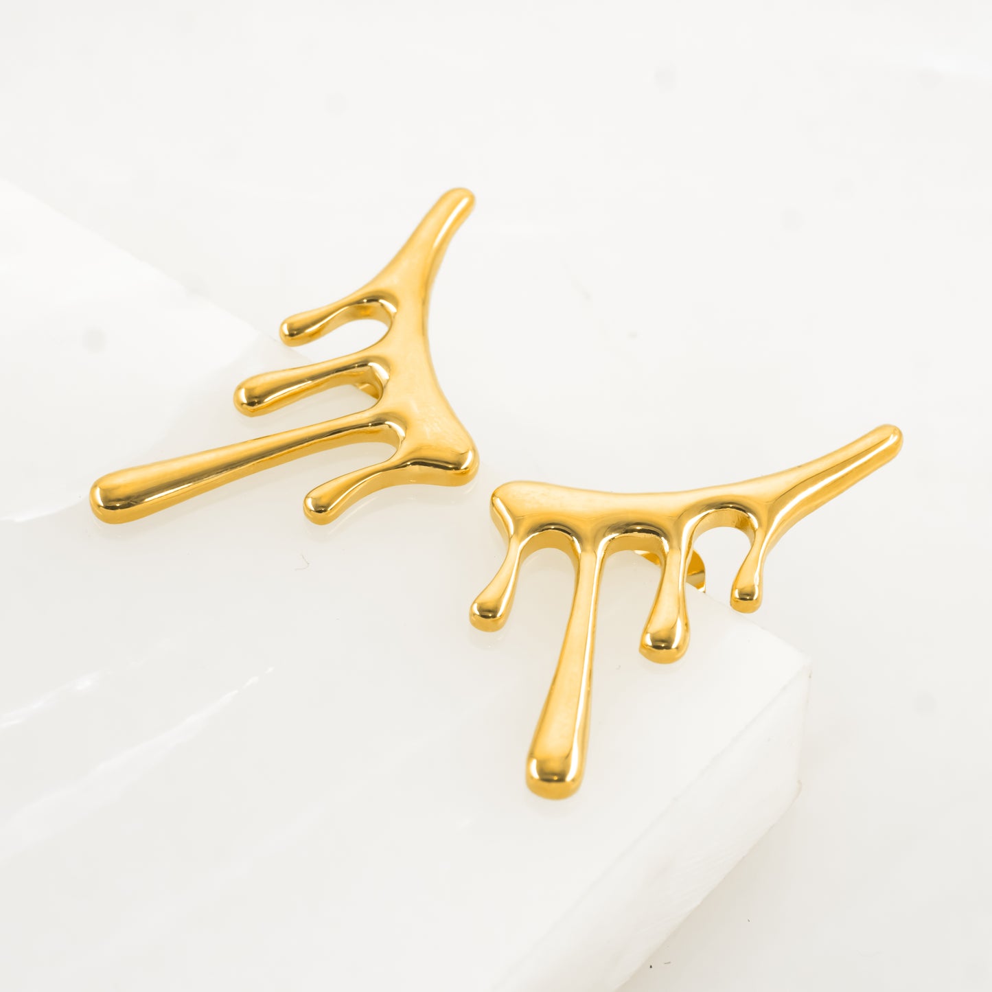 Gold Plated Lava Drop Earrings