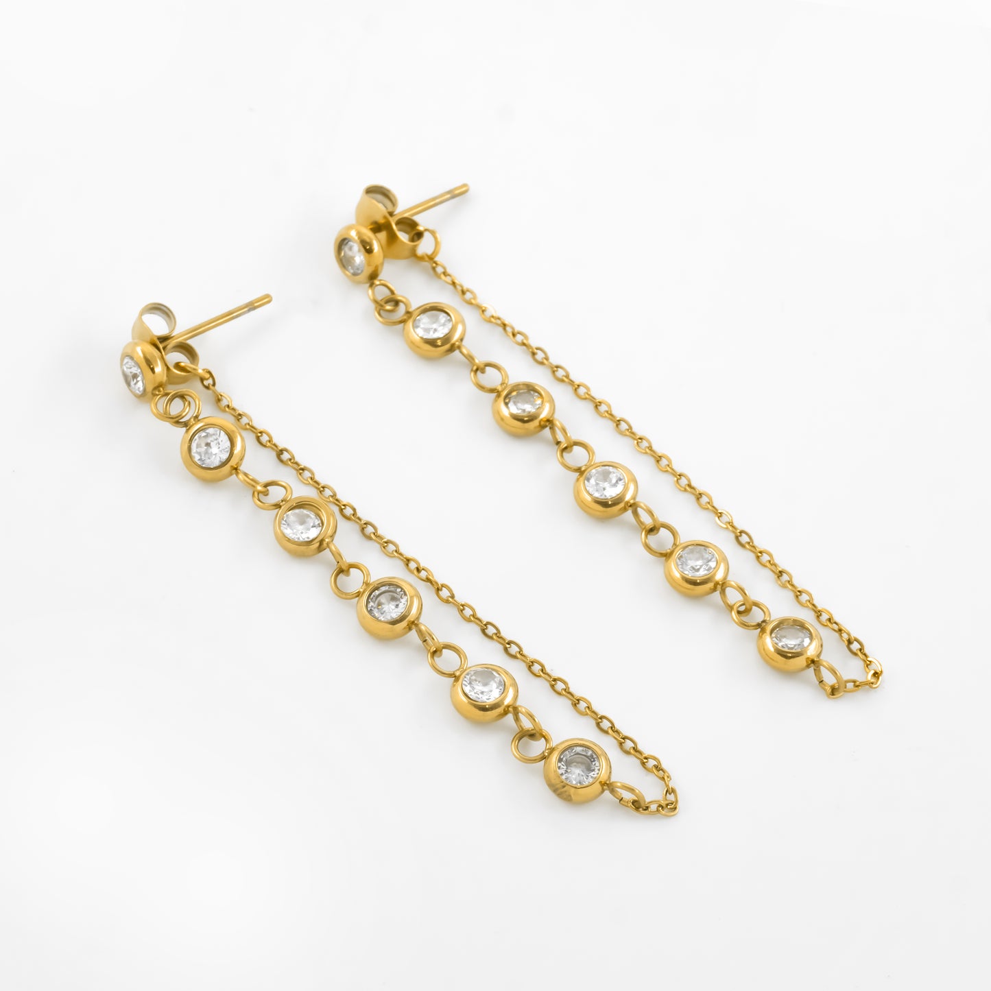 Gold Plated Crystal Tinsel Earrings