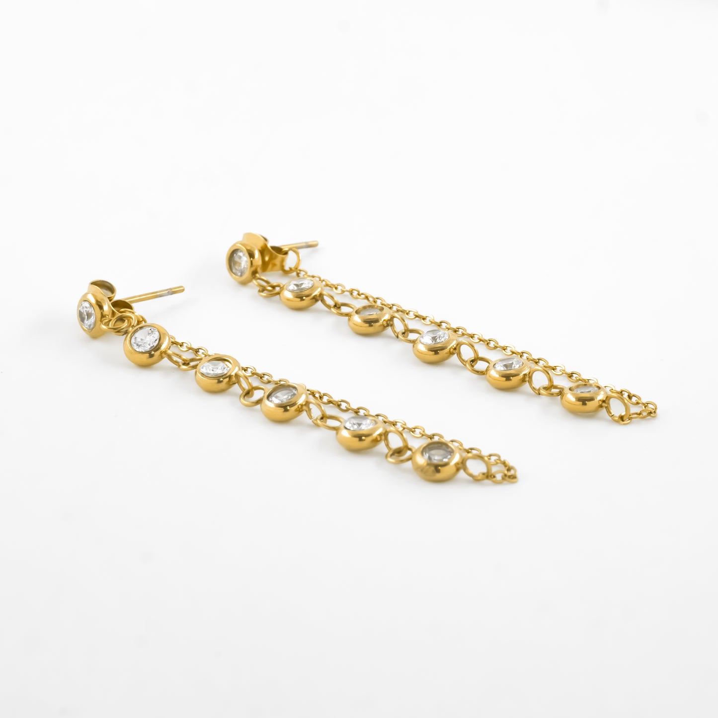 Gold Plated Crystal Tinsel Earrings