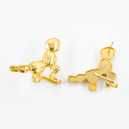 Gold Plated Textured Knot Earrings