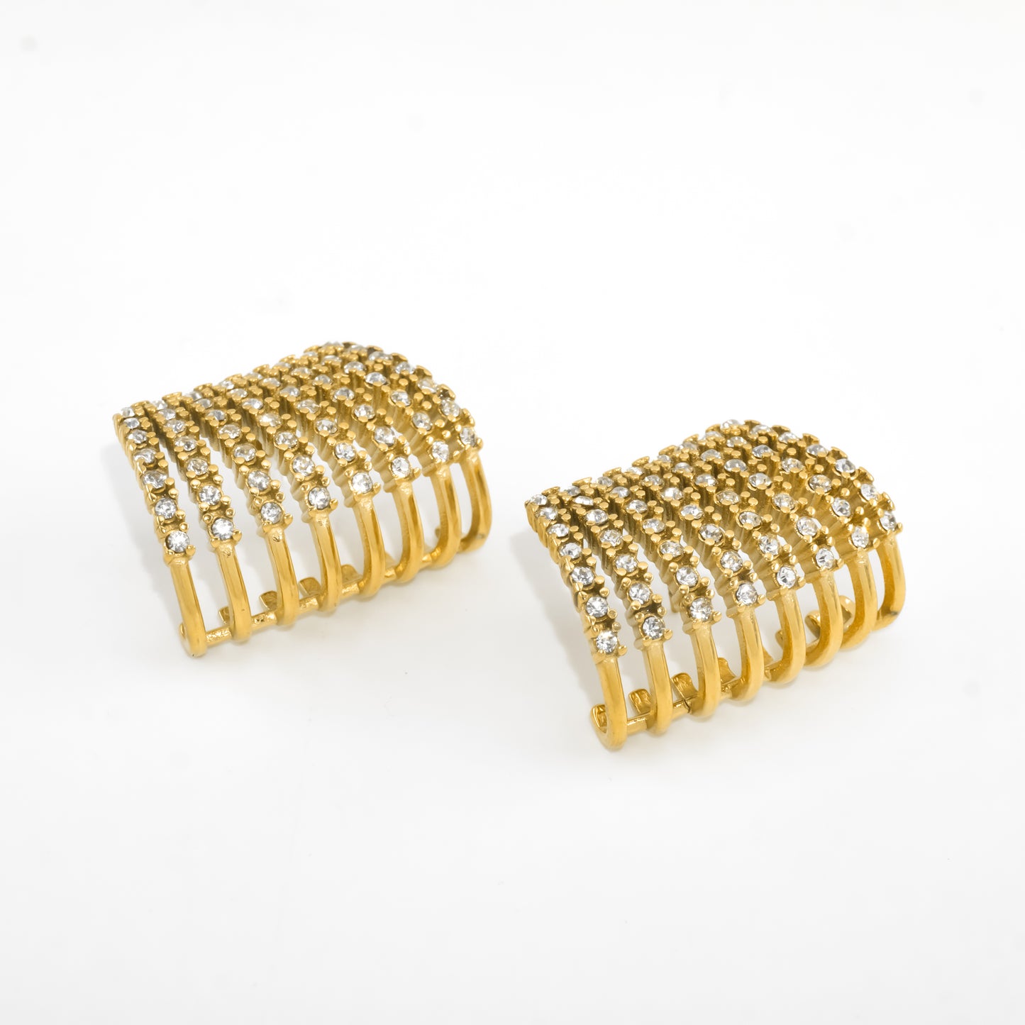 Gold Plated Zircon Stud Earrings