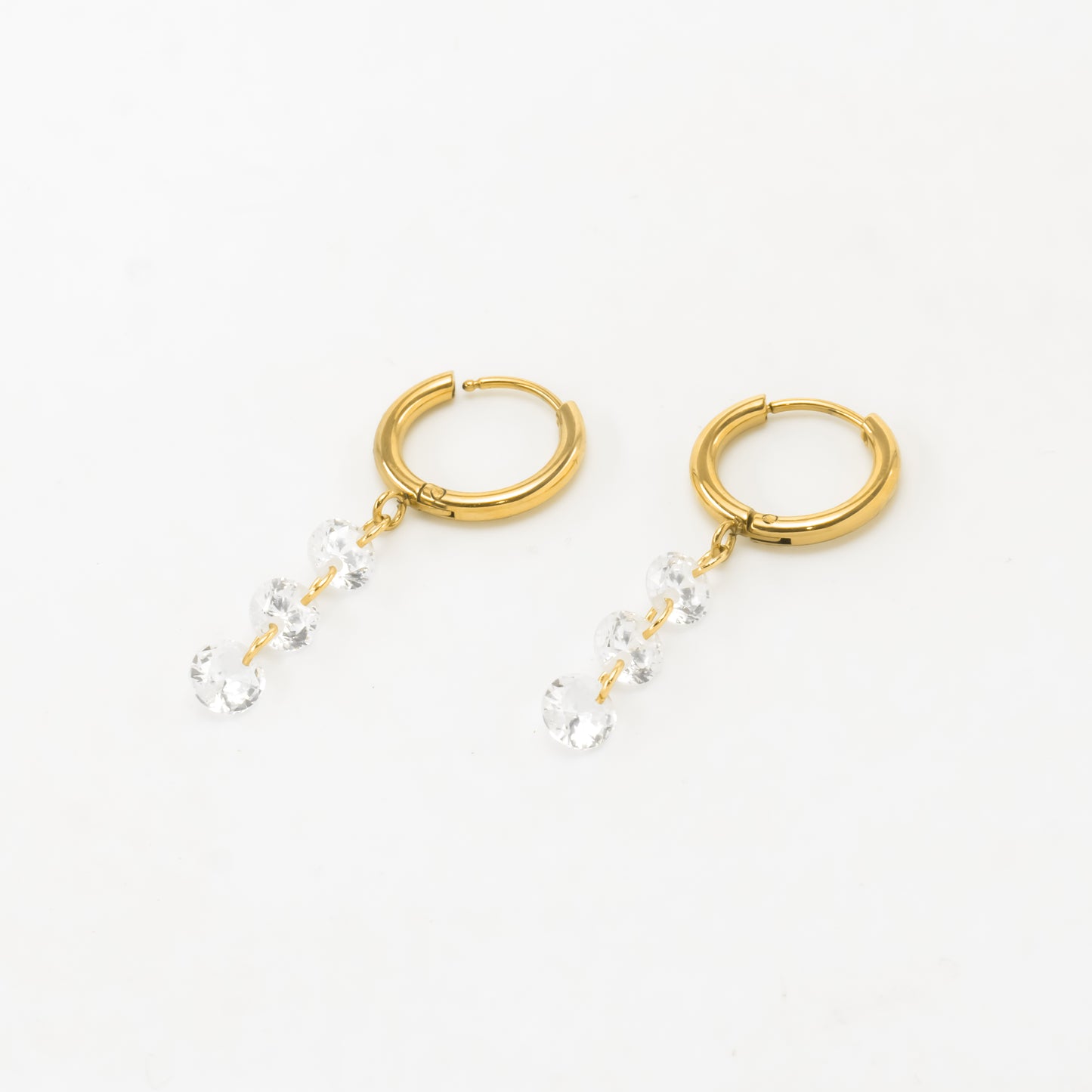 Gold Plated Crystal Cubic Earrings