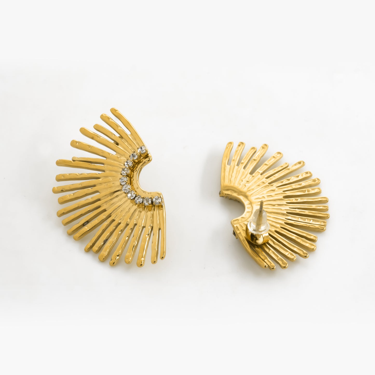 Gold Plated Sunbeam Bling Earrings