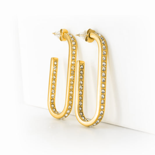 Gold Plated U Shaped Luxe Earrings