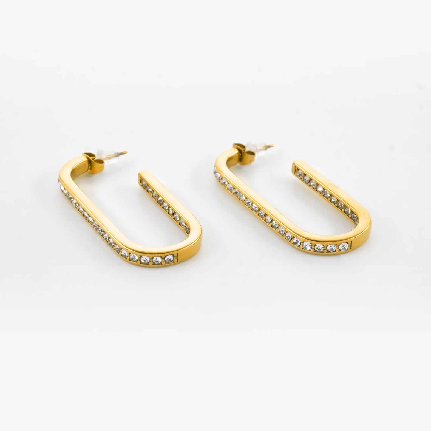 Gold Plated U Shaped Luxe Earrings