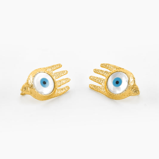 Gold Plated Evil Eye Earrings & Cuff