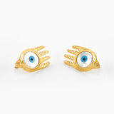 Gold Plated Evil Eye Earrings & Cuff