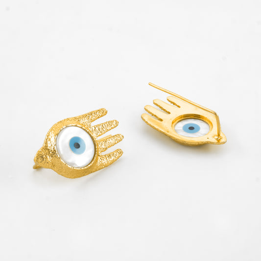 Gold Plated Evil Eye Earrings & Cuff