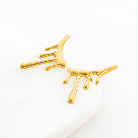 Gold Plated Lava Drop Earrings