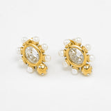 Gold Plated Vintage Halo Studs
