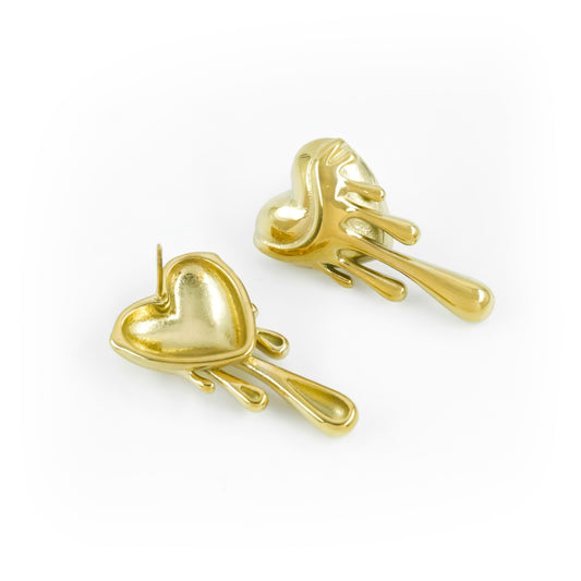 Drippy heart earrings
