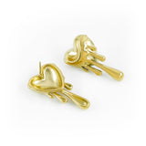 Drippy heart earrings