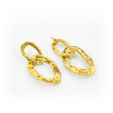 Gold plated oval link earrings