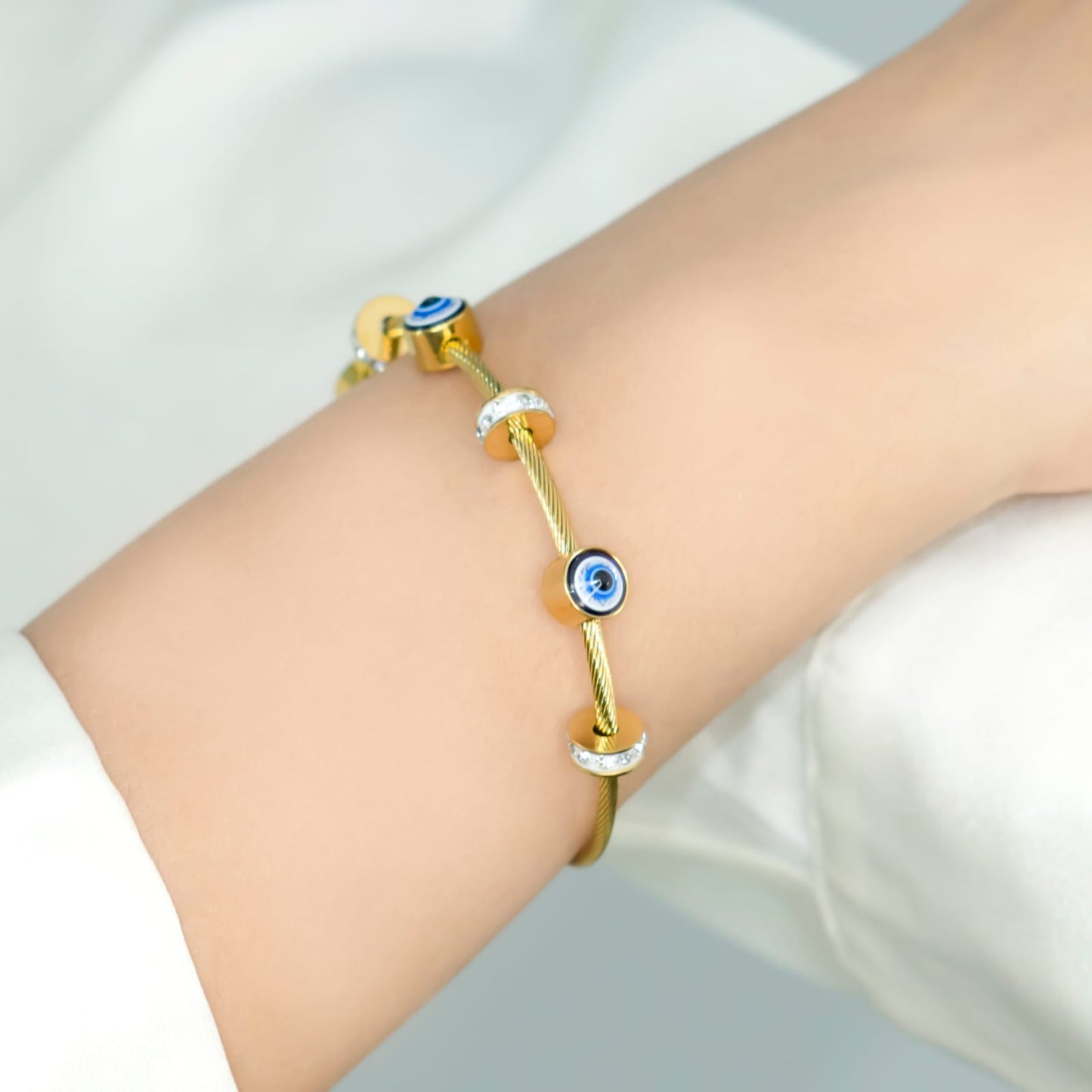 Gold Plated Evil Eye Bracelet