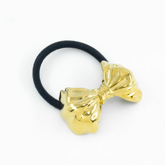 Golden bow hair-tie