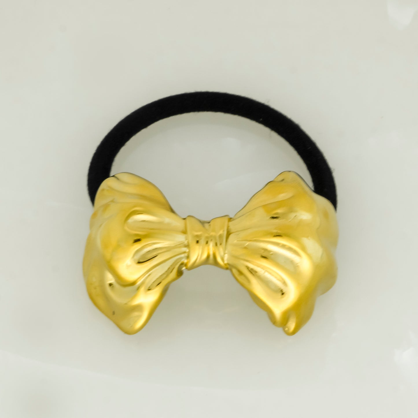 Golden bow hair-tie