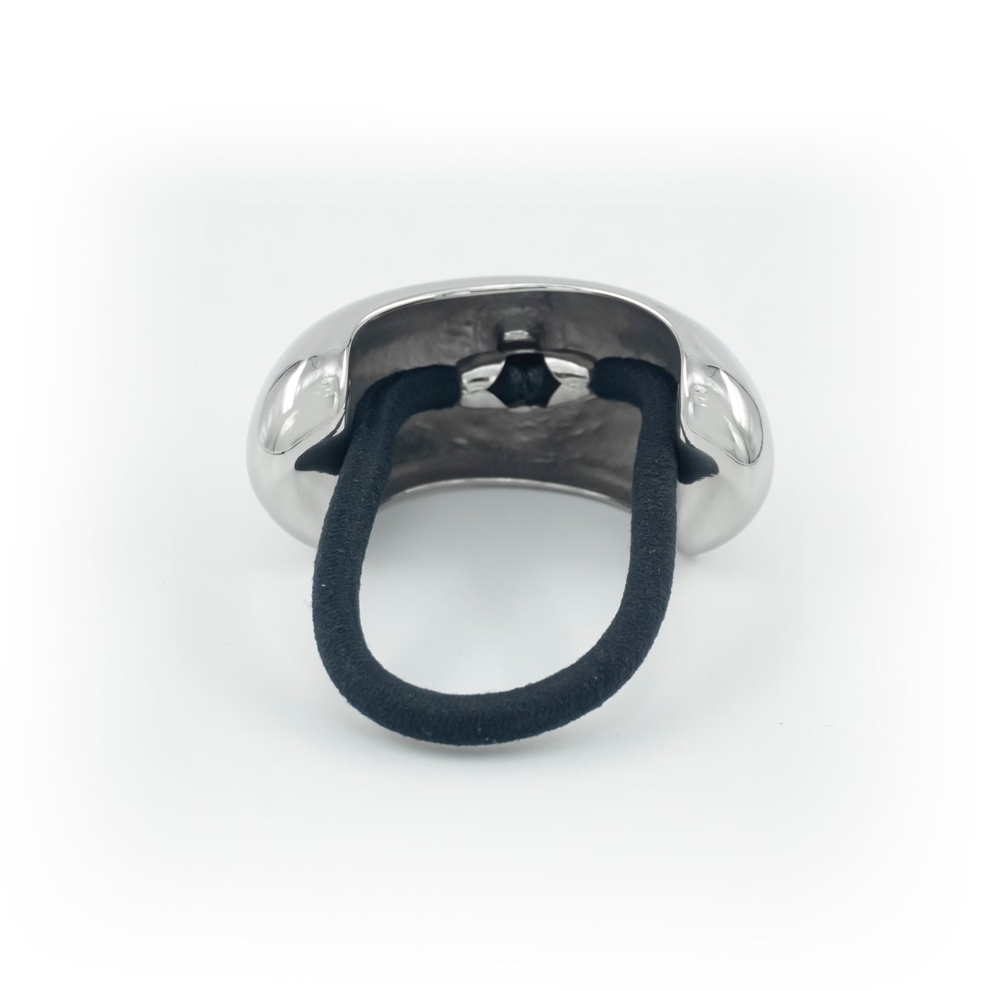 Silver arc hair-tie