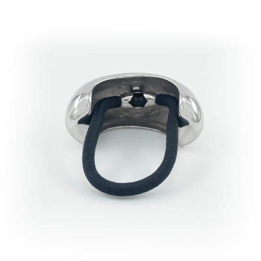 Silver arc hair-tie