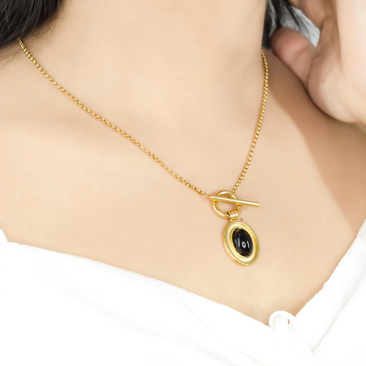 Black Natural OT buckle NeckChain