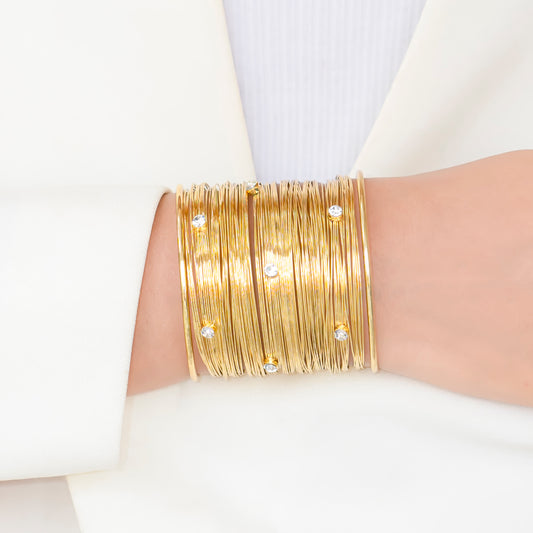 Chunky Gold Wire Studded