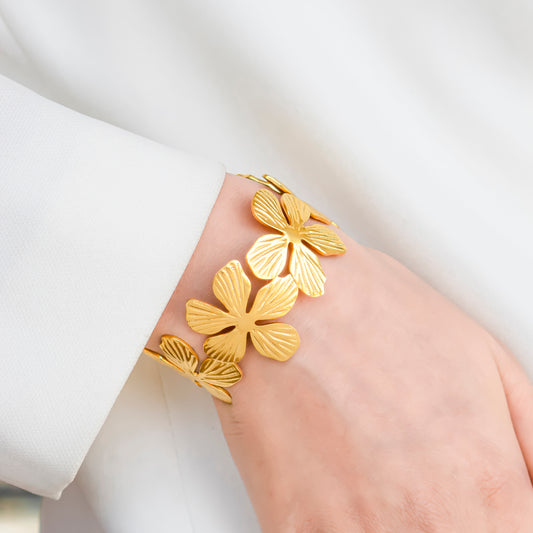 Gold Plated Eternal Petals Cuff