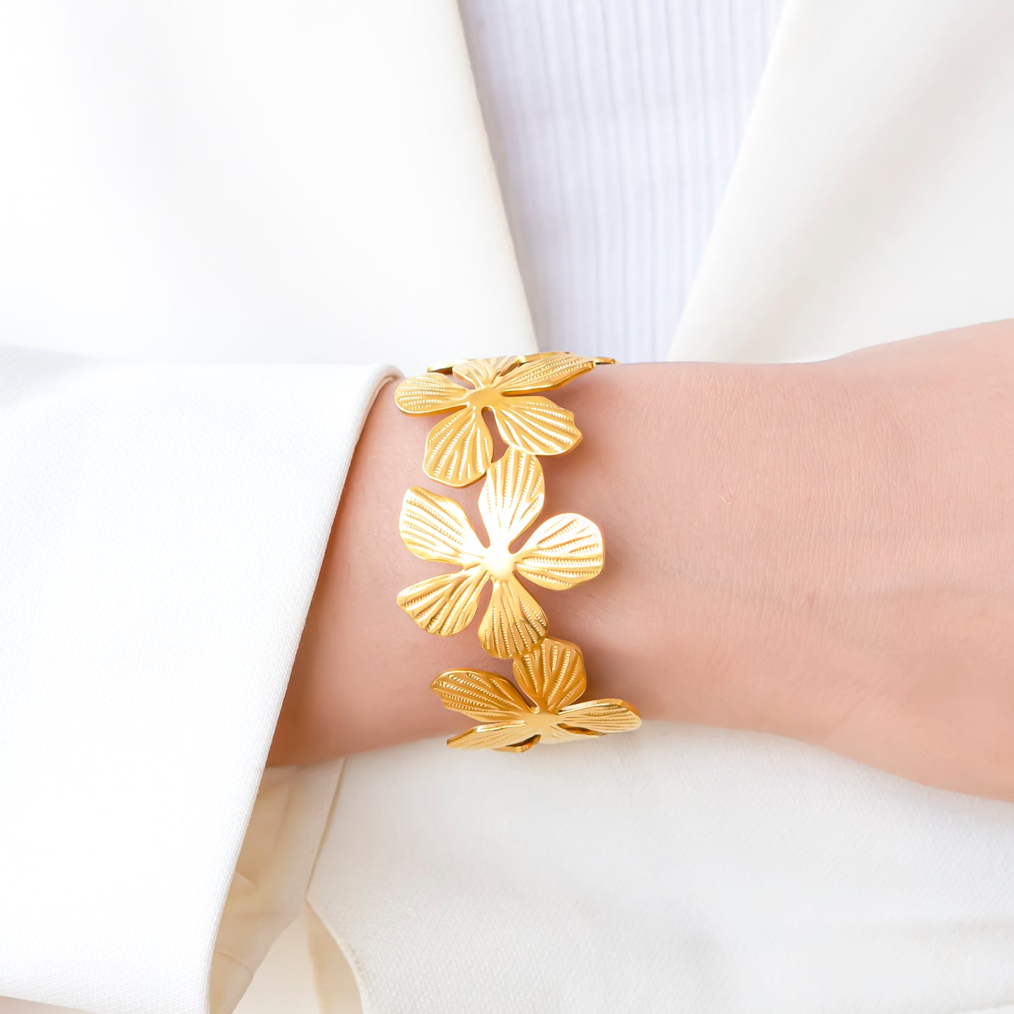 Gold Plated Eternal Petals Cuff