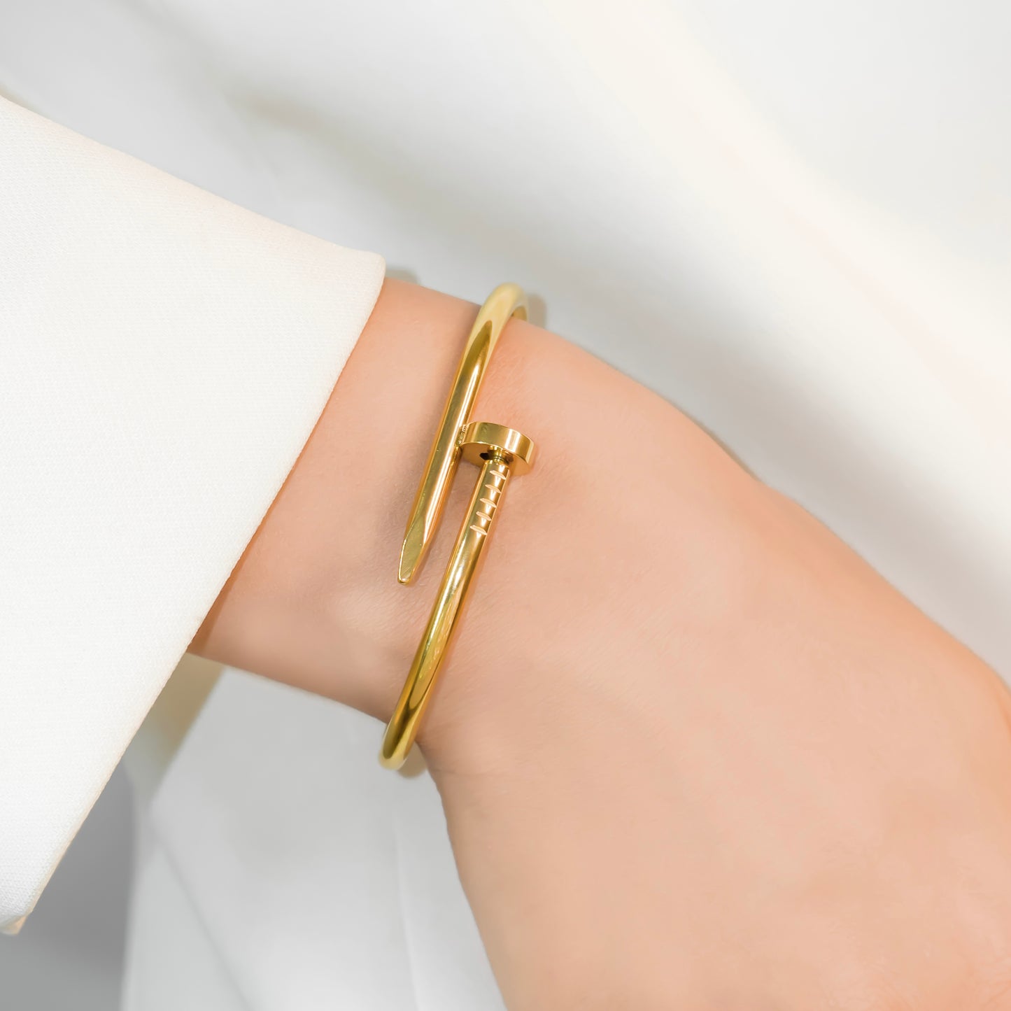 Gold Plated Nail Screw Bracelet